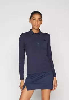 Рубашка поло FLOR LONG SLEEVE J.LINDEBERG Sports, цвет Mottled Dark Blue