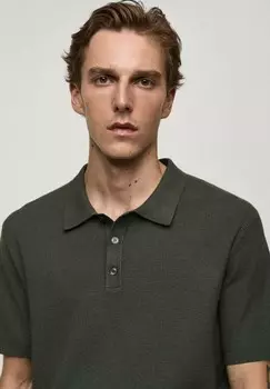 Рубашка поло GALAXIA Mango, темно-зеленый