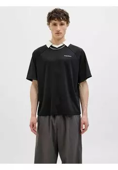 Рубашка поло GEDRUCKT Jack & Jones, черный