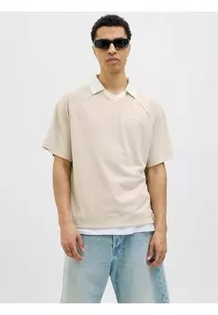 Рубашка поло GEDRUCKT Jack & Jones, кремовый