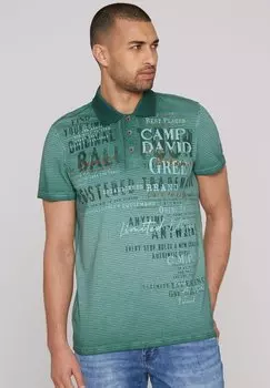 Рубашка поло GESTREIFTES MIT PRINTS UND STICKEREIEN Camp David, зеленый