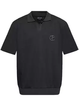 Рубашка-поло Giorgio Armani из хлопка, черный