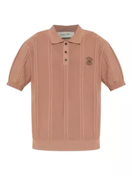 Рубашка-поло Golden Goose с косичной вязкой, нейтральный