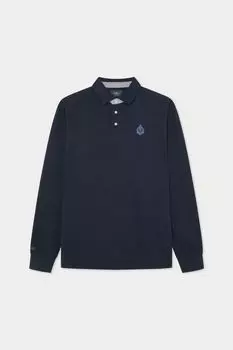Рубашка-поло Hackett Heritage Crest с логотипом, темно-синий