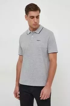 Рубашка-поло Hans из хлопка Pepe Jeans, серый