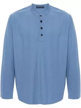 Рубашка-поло Harris Wharf London с воротником-стойкой, синий