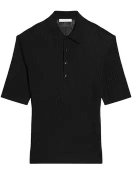 Рубашка-поло Helmut Lang из рубчатой ткани, черный