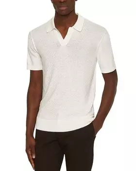 Рубашка поло Horton Textured Cotton Tailor Fit Polo Shirt Orlebar Brown, слоновая кость/кремовый