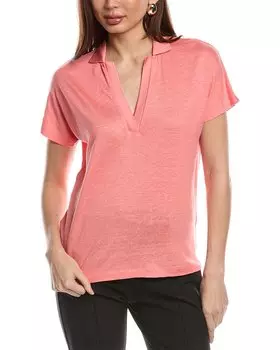 Рубашка поло Hugo Boss Enelina из льняной смеси, фиолетовый