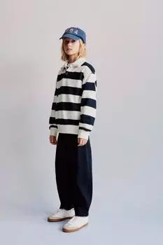 Рубашка поло и брюки в полоску коорд ZARA, темно-синий
