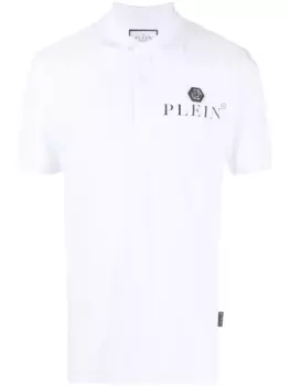 Рубашка поло Iconic из ткани пике Philipp Plein, белый