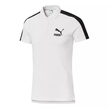 Рубашка поло iconic t7 polo shirt 'white' Puma, белый