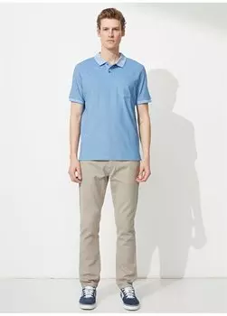 Рубашка поло индиго белая мужская футболка 4A9000000004 Altnyldz Classics, индиго/белый