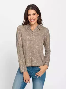 Рубашка-поло Inspirations "Рубашка" Inspirationen, цвет Camel-Steingrau-Bedruckt