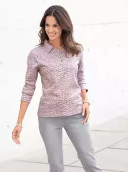 Рубашка-поло Inspirations "Рубашка" Inspirationen, цвет Hortensie-Steingrau-Bedruckt