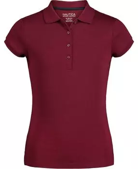 Рубашка поло интерлок с короткими рукавами и униформой для больших девочек Nautica