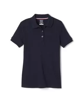 Рубашка-поло интерлок с короткими рукавами и воротником-пико для больших девочек French Toast