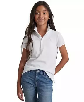 Рубашка поло из эластичного хлопка для больших девочек Polo Ralph Lauren, синий