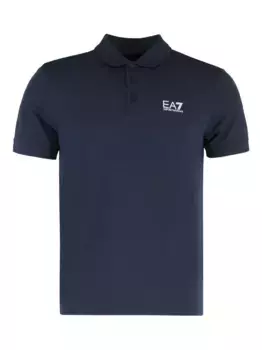 Рубашка-поло из эластичного хлопка с логотипом Ea7 Emporio Armani, синий