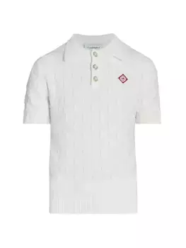 Рубашка-поло из букле из плетеной ткани For The Peace Casablanca, белый