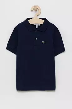 Рубашка-поло из детской шерсти Lacoste, темно-синий