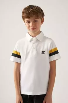 Рубашка-поло из детской шерсти Mayoral, белый