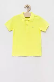 Рубашка-поло из детской шерсти United Colors of Benetton, желтый