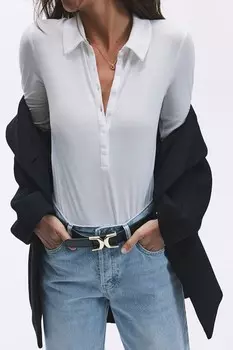 Рубашка-Поло из джерси H&M, белый