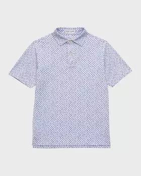 Рубашка поло из джерси Pina Skullaga Performance для мальчиков, размер XS-XL Peter Millar, цвет White/Sport Navy