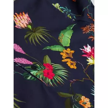 Рубашка-поло из джерси с цветочным принтом Etro, синий