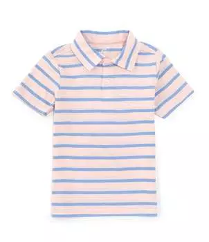 Рубашка-поло из джерси с короткими рукавами в полоску для маленьких мальчиков 2T-7 Class Club, розовый