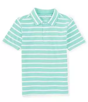 Рубашка-поло из джерси с короткими рукавами в полоску для больших мальчиков 8–20 лет Class Club, зеленый