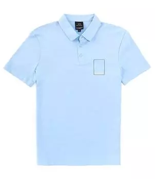 Рубашка поло из джерси с короткими рукавами Armani Exchange Milano Edition, синий