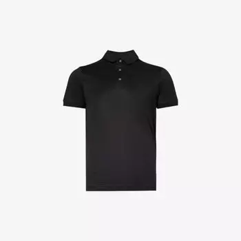 Рубашка-поло из джерси с вышитым логотипом Emporio Armani, цвет nero