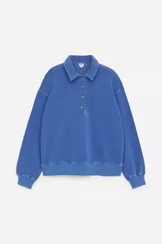 Рубашка поло из французского трикотажа Arket, синий