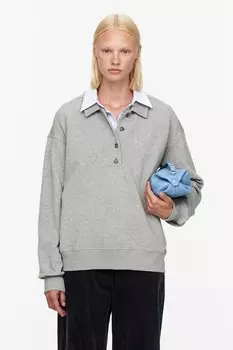 Рубашка поло из французской махры Arket, серый