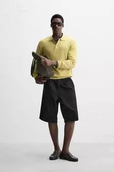 Рубашка поло из хлопчатобумажного трикотажа с лиоцеллом ZARA, цвет Light lime green