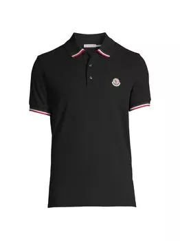 Рубашка поло из хлопка Archivio Moncler, черный