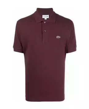 Рубашка Поло из хлопка бордо с нашивкой логотипом Lacoste, красный