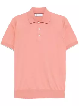 Рубашка-поло из хлопка Brunello Cucinelli, розовый