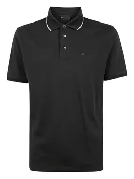 Рубашка-поло из хлопка Emporio Armani, черный