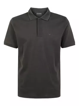 Рубашка-поло из хлопка Emporio Armani, черный