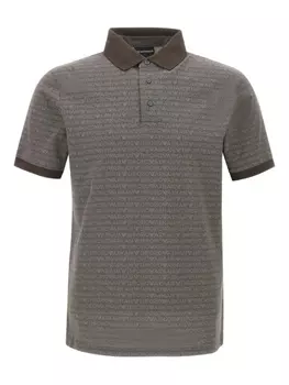 Рубашка-поло из хлопка Emporio Armani, коричневый