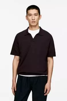 Рубашка поло из хлопка и льна Arket, красный