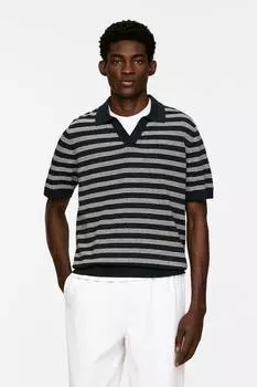 Рубашка поло из хлопка и льна Arket, синий