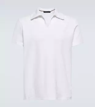 Рубашка-поло из хлопка и шелка Loro Piana, белый