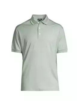 Рубашка-поло из хлопка и шелка Zegna, цвет agave green