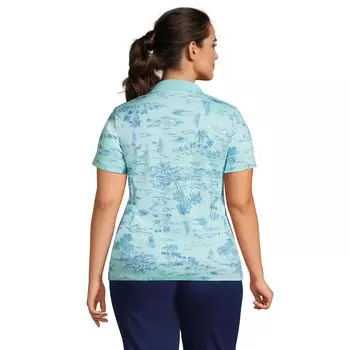 Рубашка-поло из хлопка Lands' End Supima больших размеров Lands' End, белый