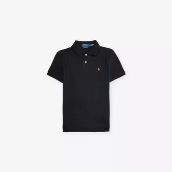 Рубашка поло из хлопка-пике с вышитым логотипом для мальчиков Polo Ralph Lauren, черный