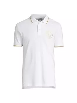 Рубашка поло из хлопка с эмблемой логотипа Versace Jeans Couture, белый